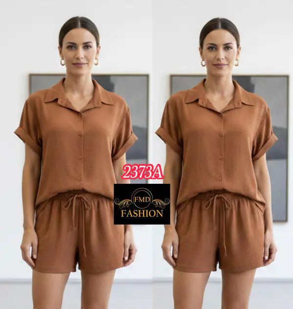 Conjunto Feminino Casual Verão - Camisete e Shorts em Viscolinho