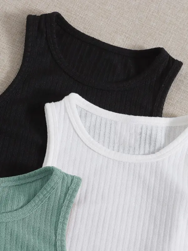 Top de Alças Canelado Cropped Branco