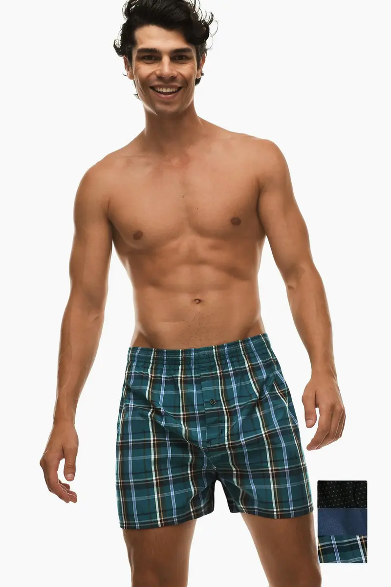 Boxers pack de 3 · Homem · Verde Escuro · Modelo 2