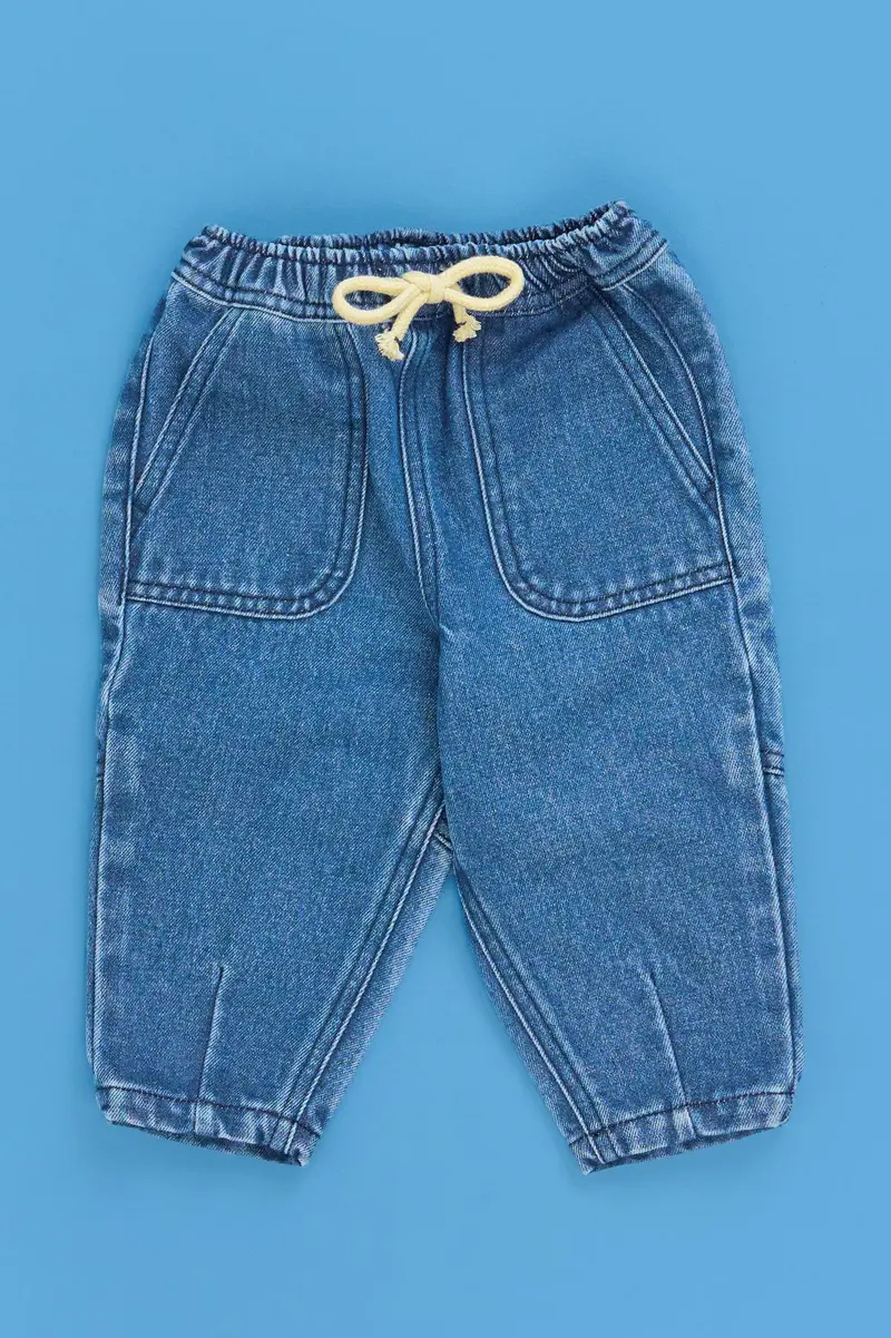 Calças de ganga Baggy em algodão · Bebé · Azul