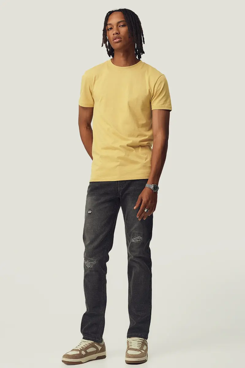 Calças de ganga slim · Homem · Preto · Modelo 3