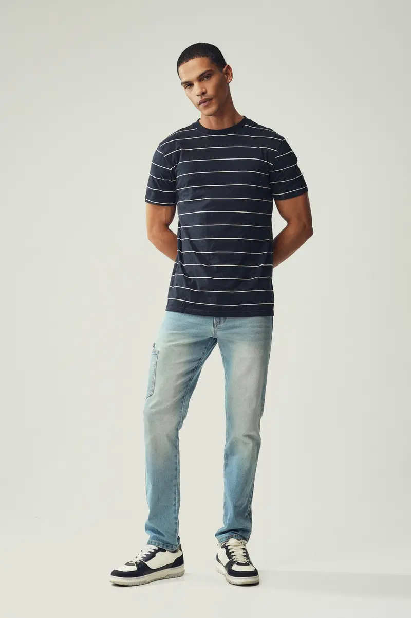 Calças de ganga slim · Homem · Creme