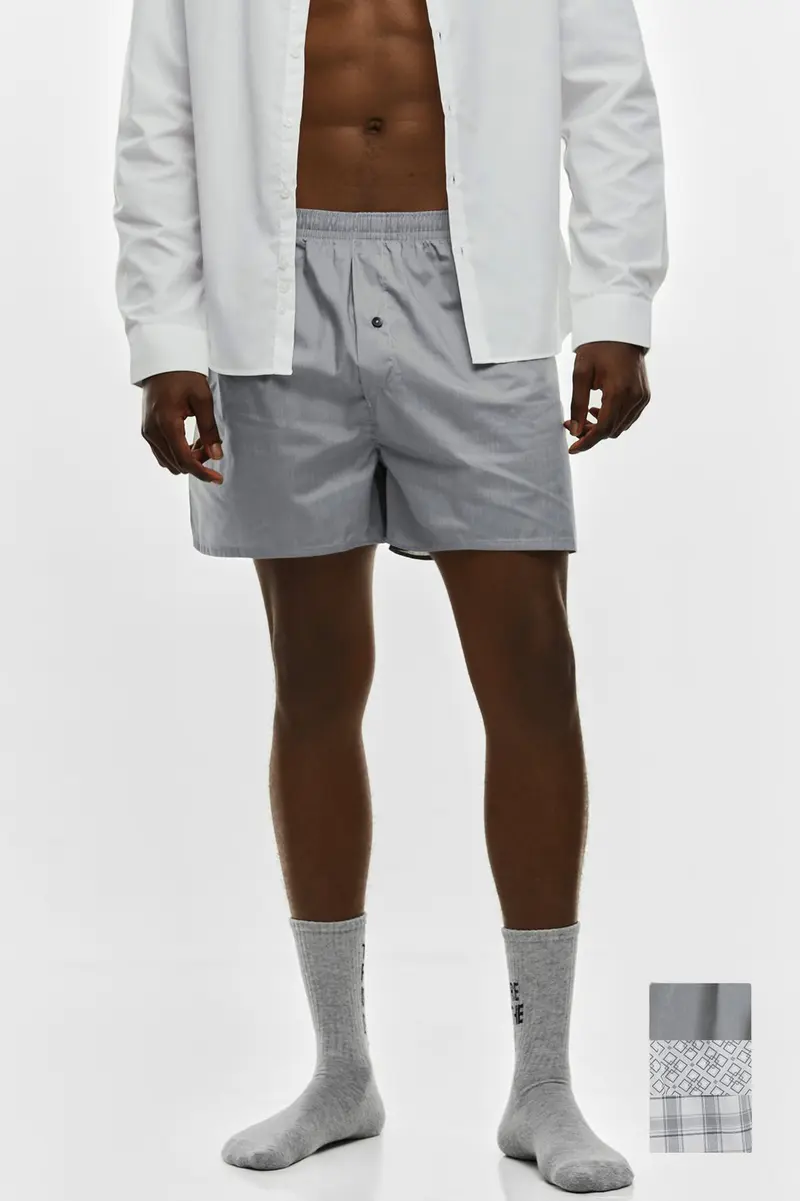 Boxers pack de 3 · Homem · Cinzento · Modelo 2