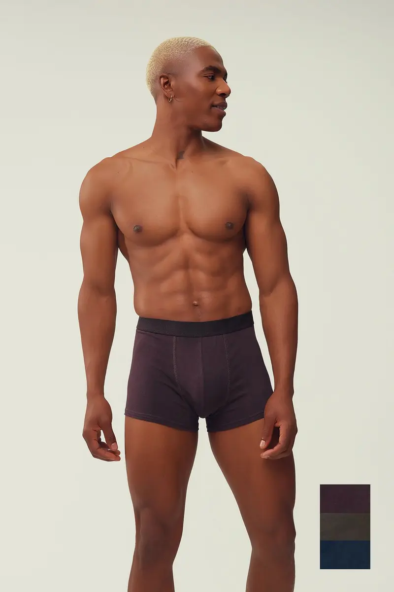 Boxers pack de 3 em algodão · Homem · Vinho