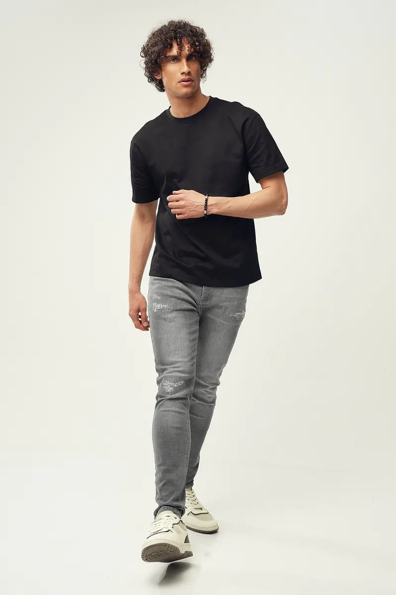 Calças de ganga skinny · Homem · Cinzento