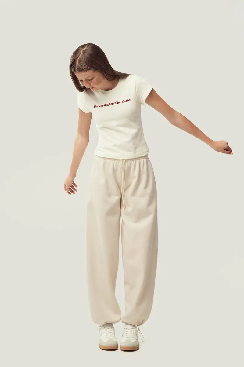 Calças jogger Baggy Boyfriend · Menina · Branco Sujo