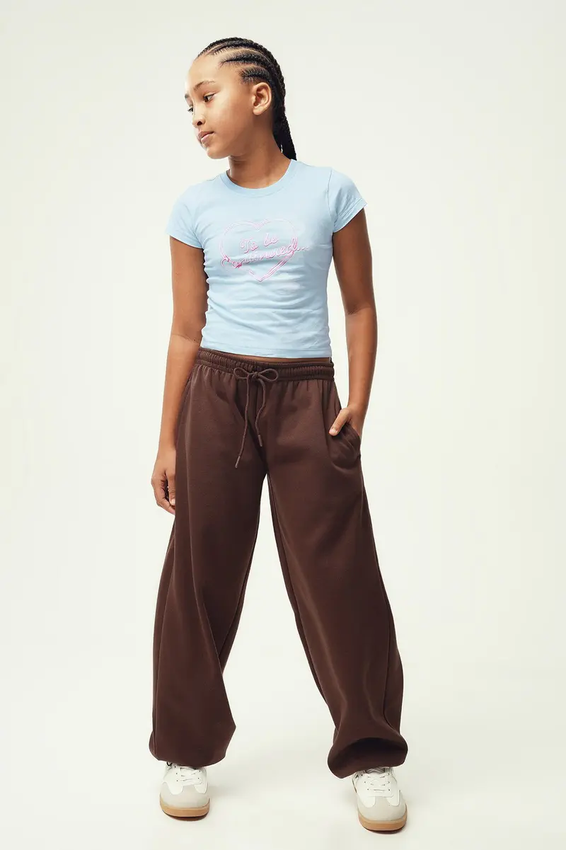 Calças jogger Baggy Boyfriend · Menina · Castanho