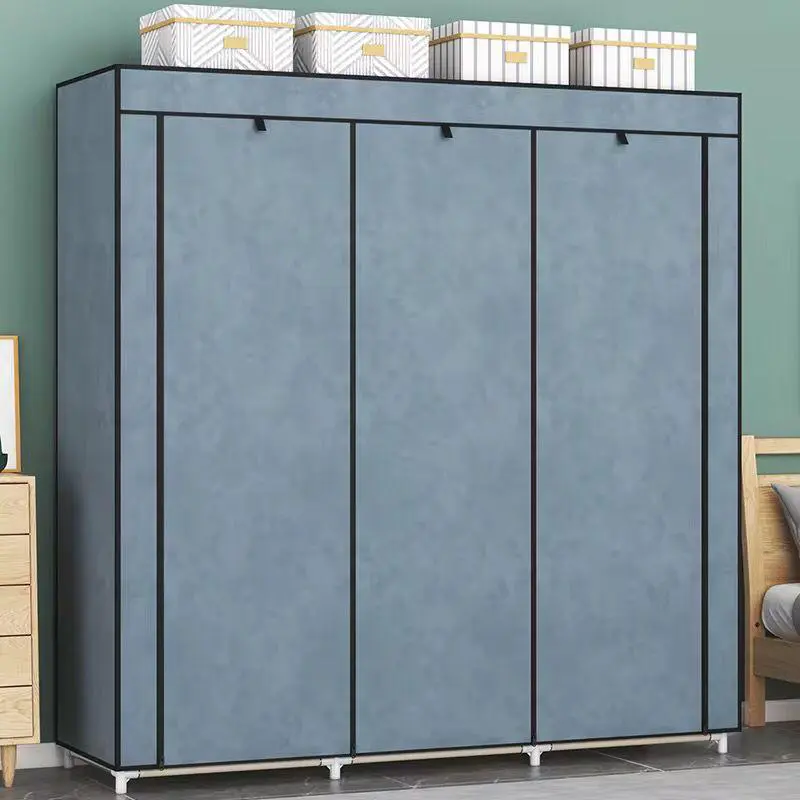 Guarda-Roupa Dobrável Duplo com Rodízios – Organizador Portátil para Quartos e Aluguéis