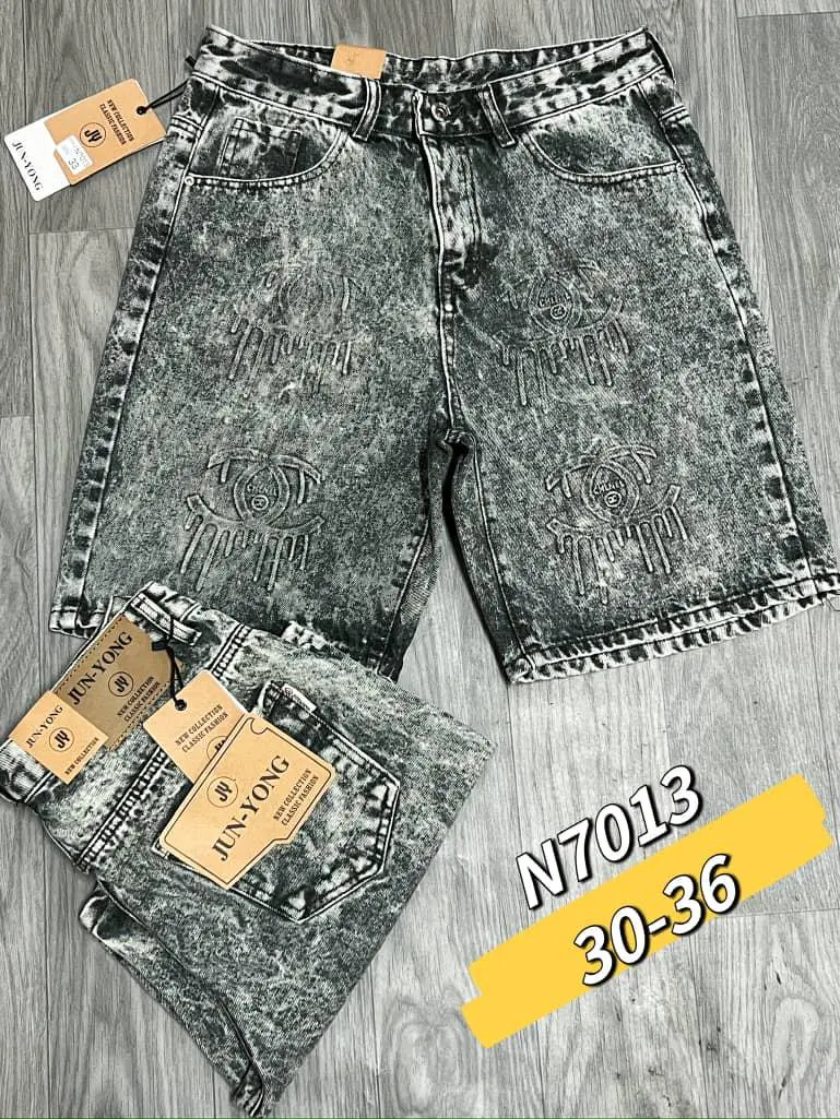 Calções Jeans Destroyed Premium – Vários Modelos · Preto / Cinzento