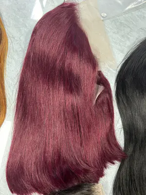 Peruca de Cabelo Natural Vinho T10  