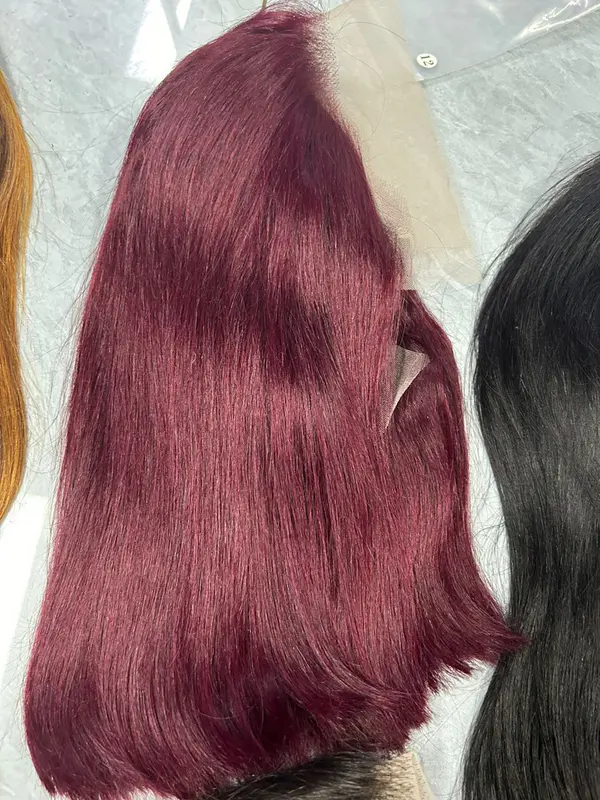 Peruca de Cabelo Natural Vinho T10  