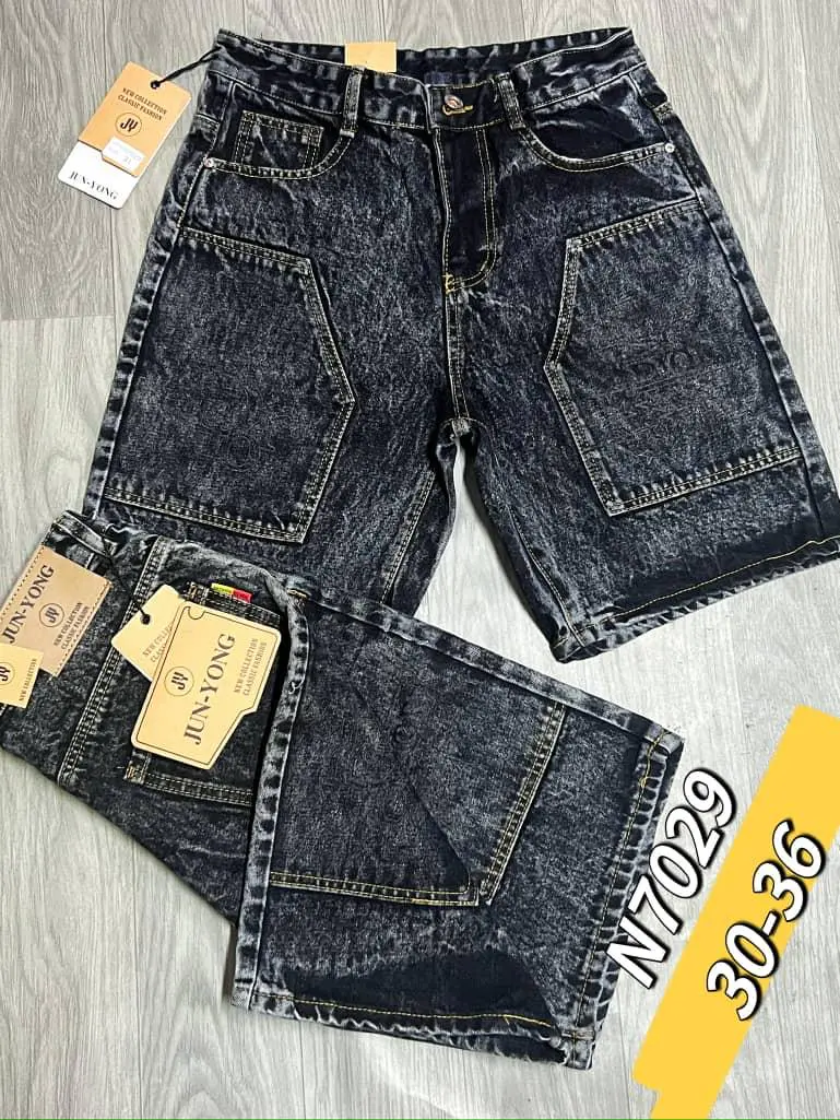 Calções Jeans Destroyed Premium – Vários Modelos · Cinzento / Preto