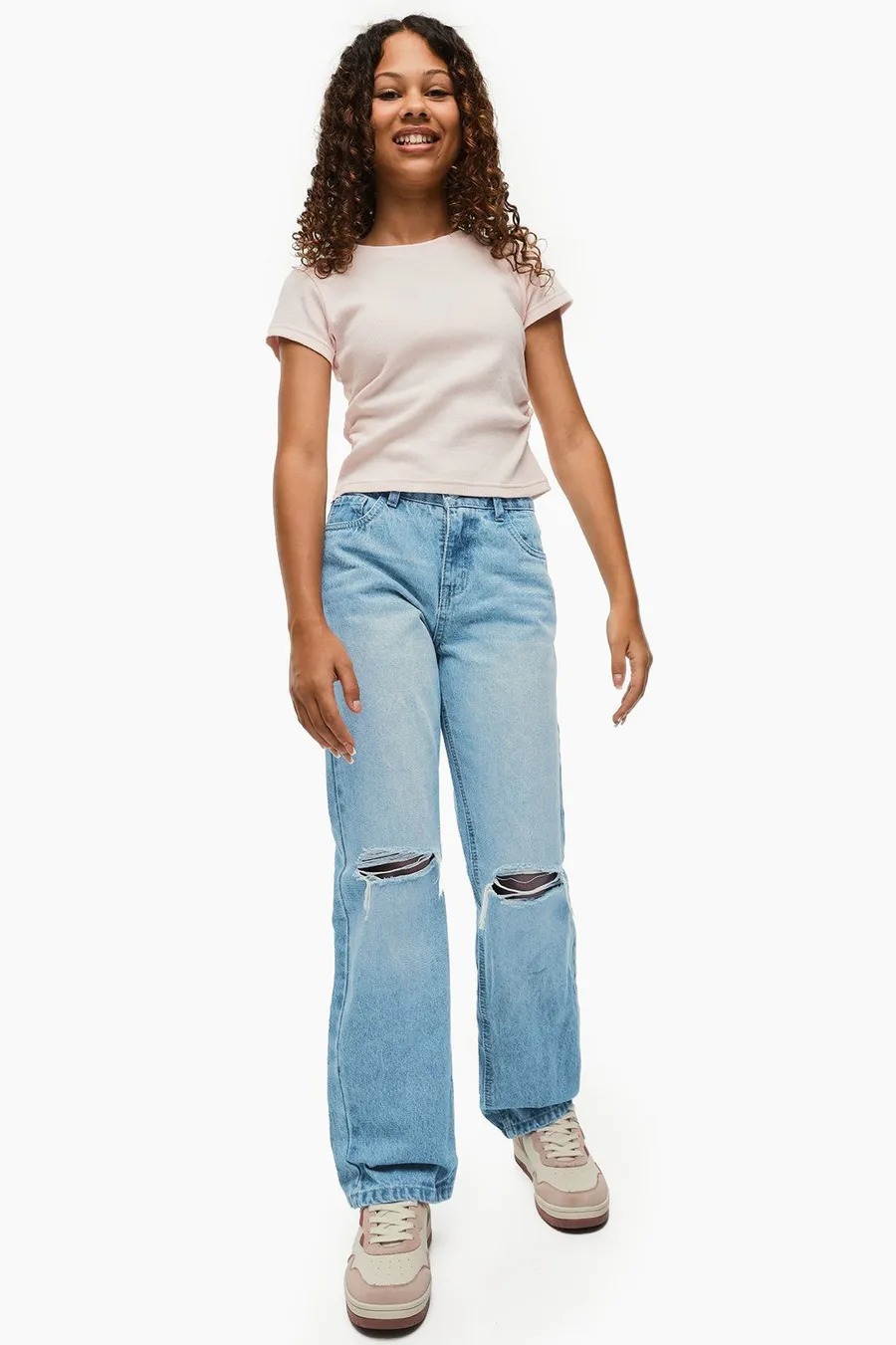 Calças de ganga recto Rigid · Menina