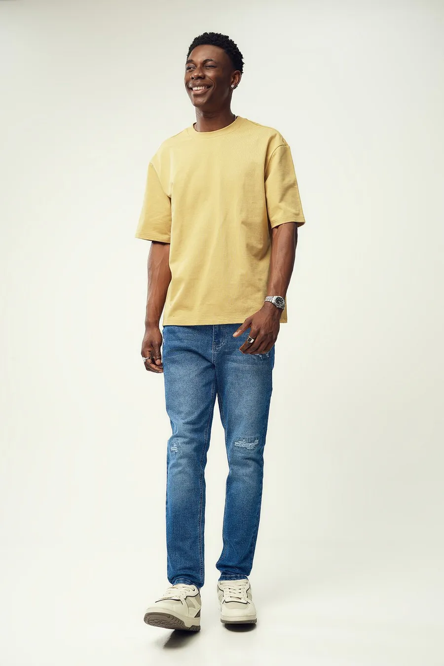 Calças de ganga skinny · Homem · Creme