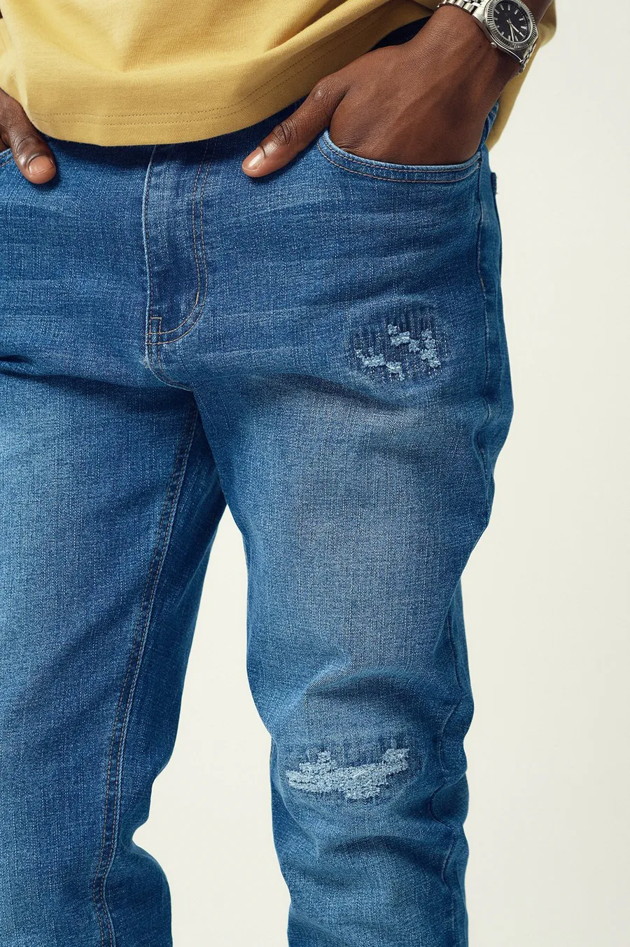 Calças de ganga skinny · Homem · Creme