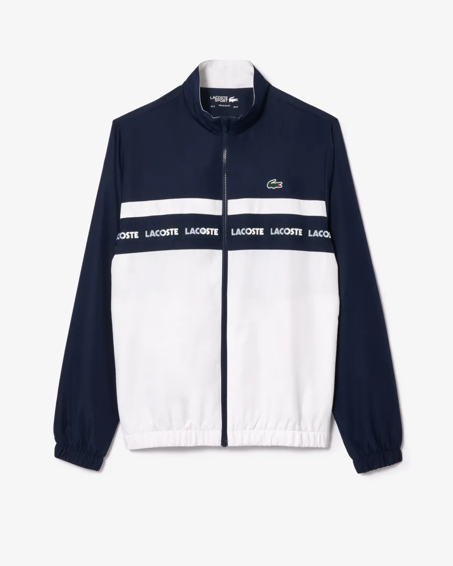 Conjunto Esportivo Masculino Preto Lacoste – Jaqueta e Calça em Tafetá Reciclado