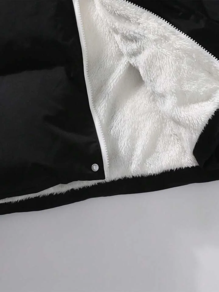 Colete Acolchoado com Forro de Pelúcia para Homem · Preto