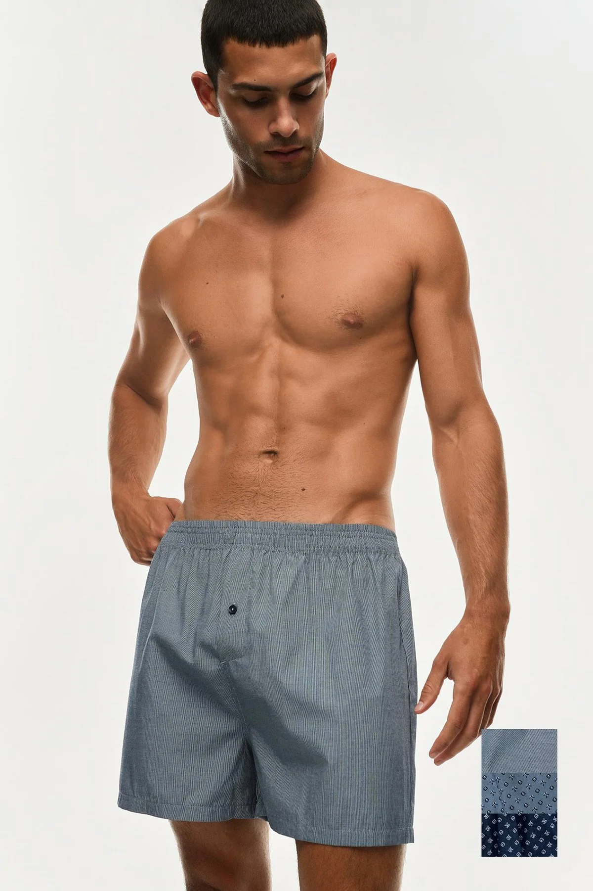 Boxers pack de 3 · Homem · Azul · Modelo 2