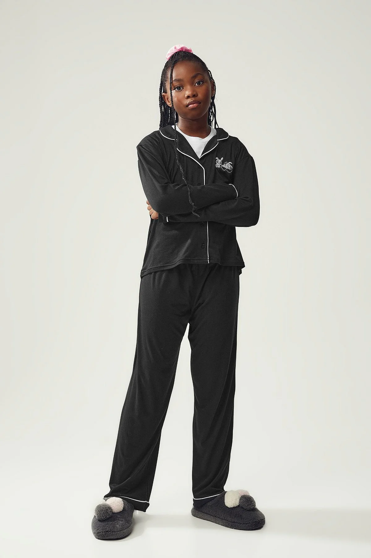 Pijama em poliéster · Menina · Preto