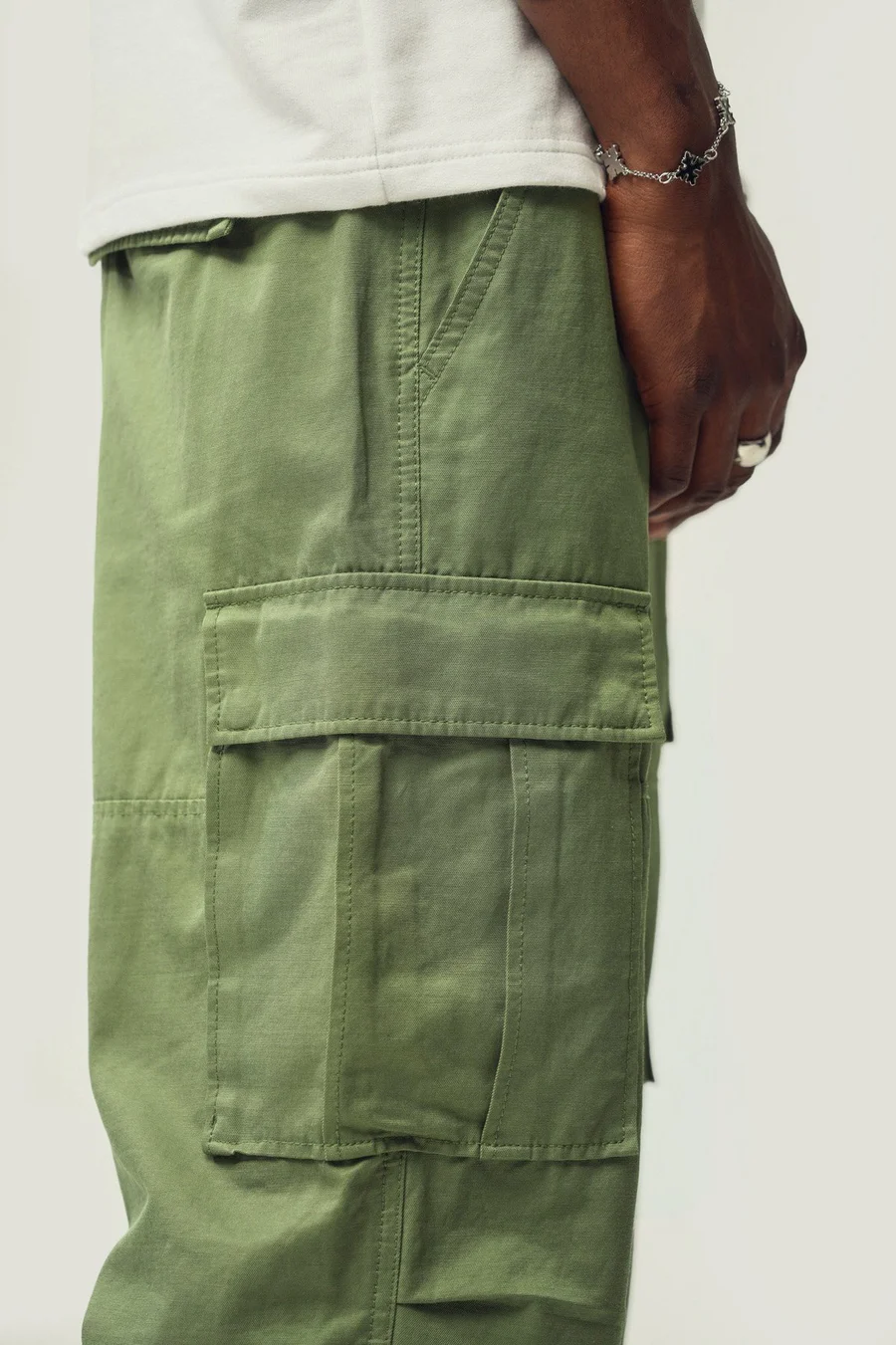 Calças em algodão · Homem · Verde Oliveira