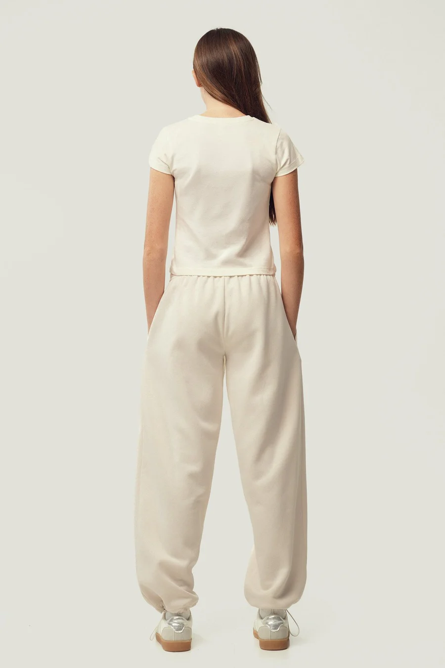 Calças jogger Baggy Boyfriend · Menina · Branco Sujo