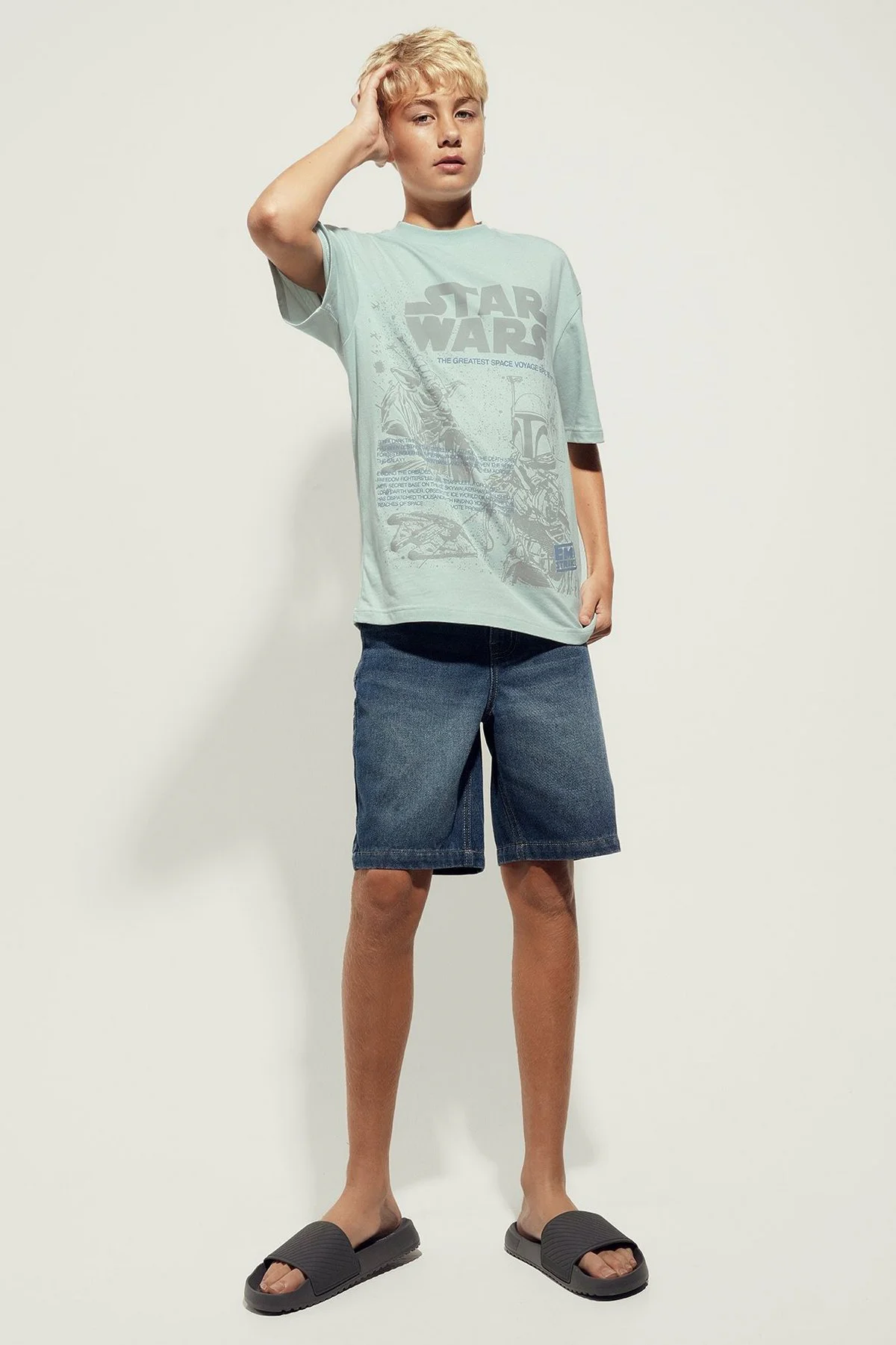 Calções de ganga Bermuda · Menino · Azul · Modelo 2