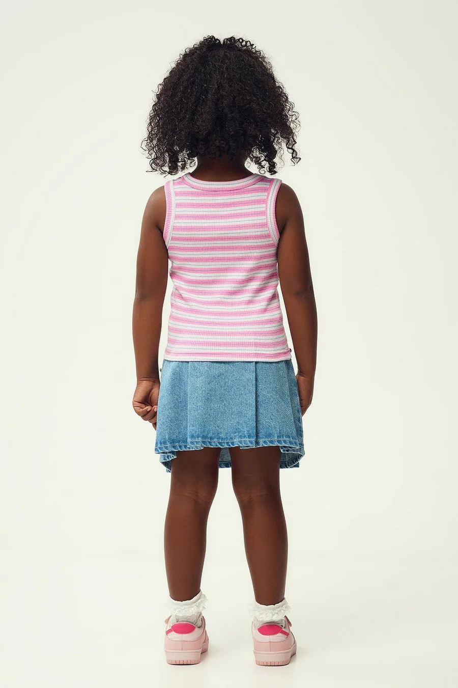 Saia de ganga plissado · Menina