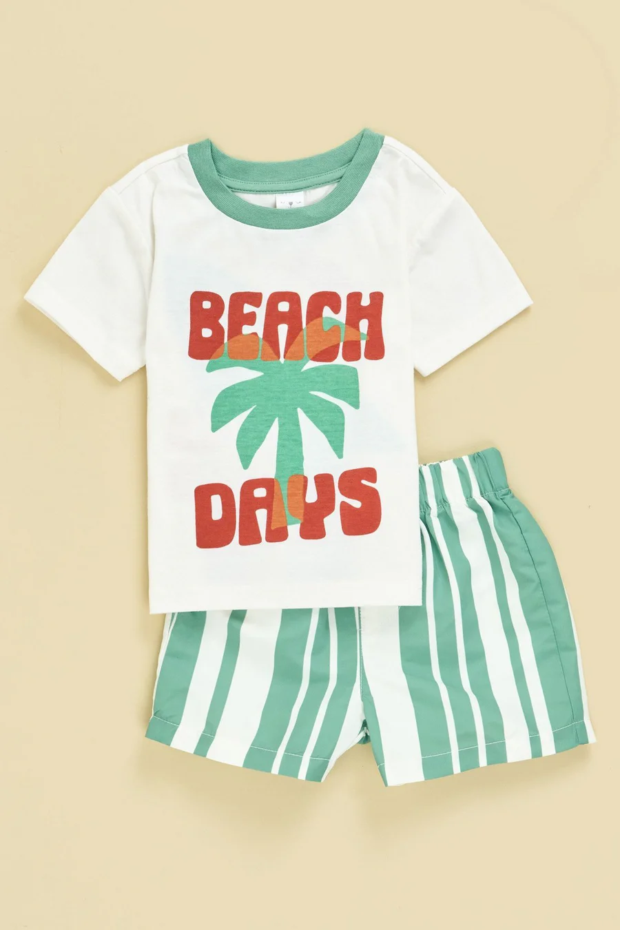 T-shirt em poliéster · Bebé · Creme