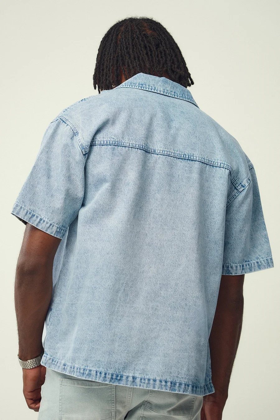 Camisa largo de ganga · Homem