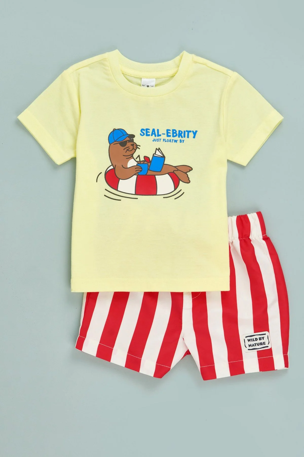 T-shirt em poliéster · Bebé · Amarelo