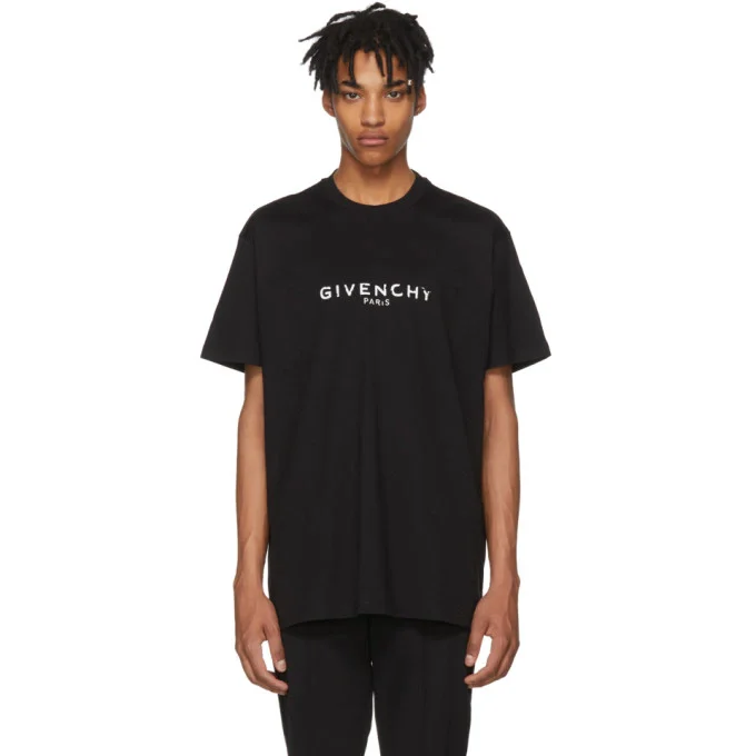 Camiseta Oversized Givenchy Logo Vintage Preta