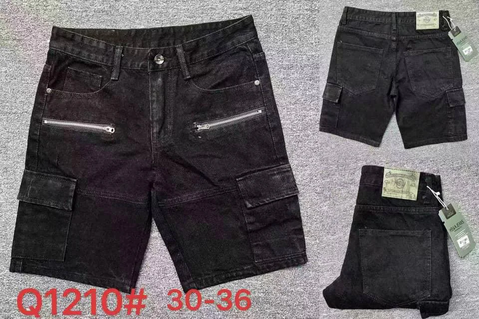 Calções Jeans Destroyed Premium – Vários Modelos · Preto / Preto