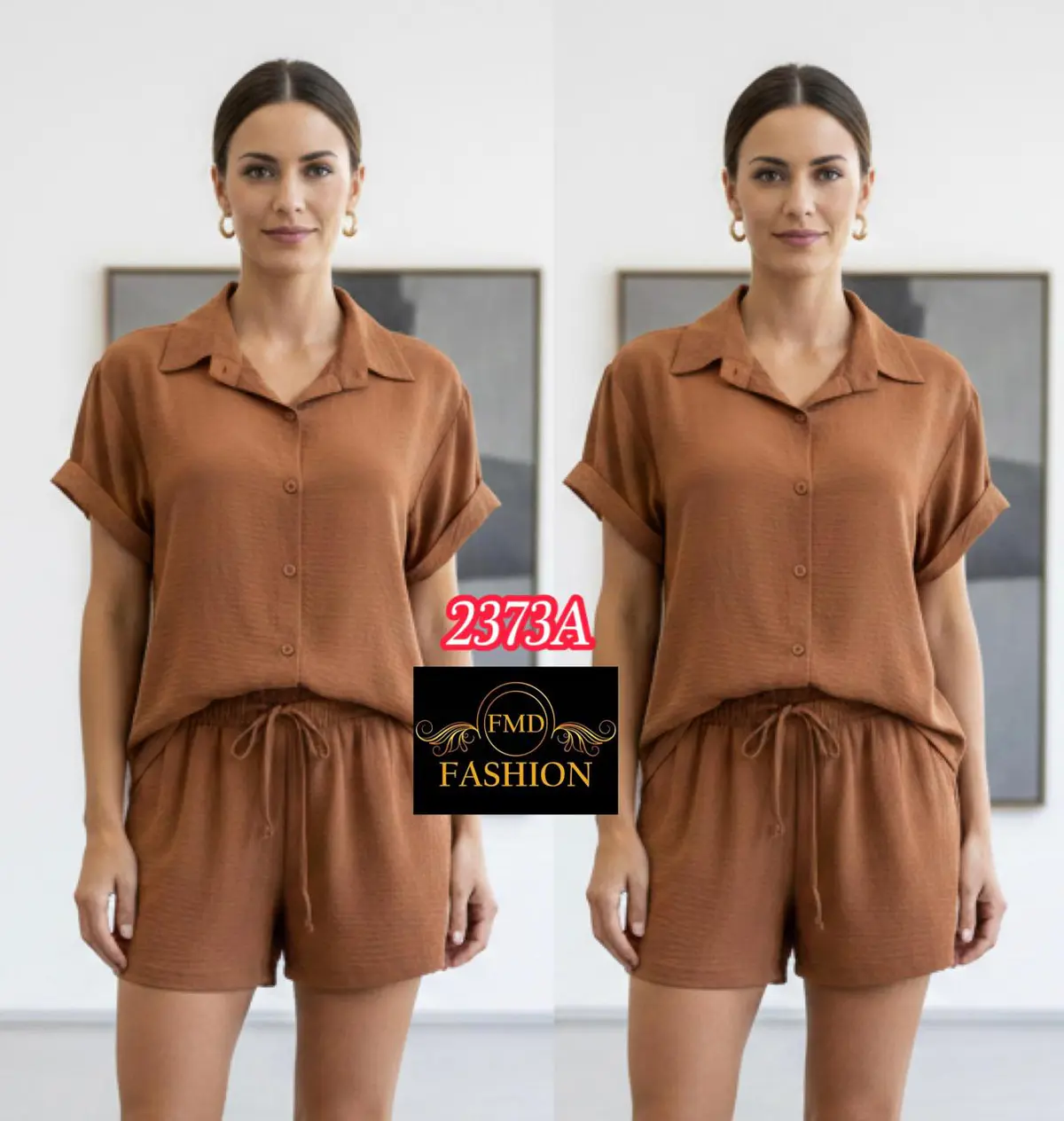 Conjunto Feminino Casual Verão - Camisete e Shorts em Viscolinho