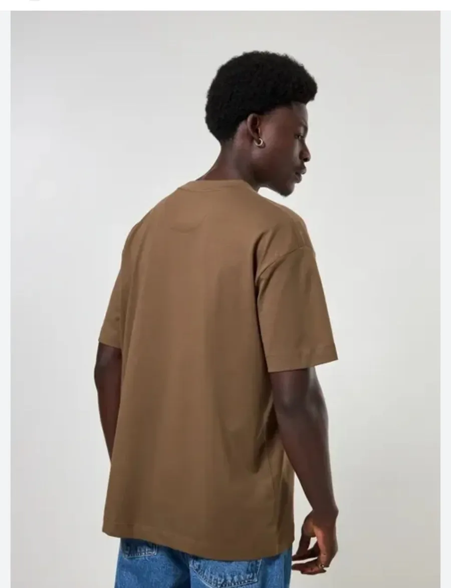 Camiseta KingSize Masculina Grande & Alta No Sweat com Gola Redonda · Castanho