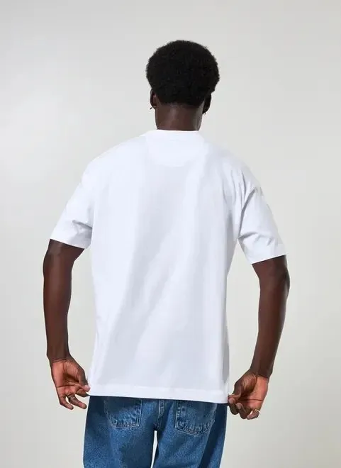 Camiseta KingSize Masculina Grande & Alta No Sweat com Gola Redonda · Branco