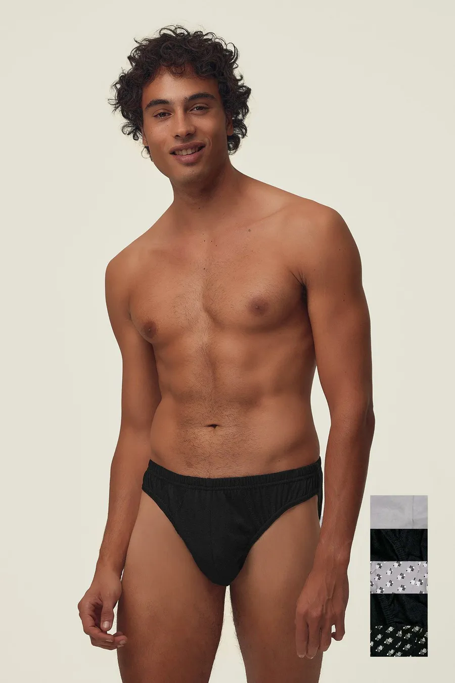 Cuecas pack de 5 em algodão · Homem · Cinzento · Modelo 2