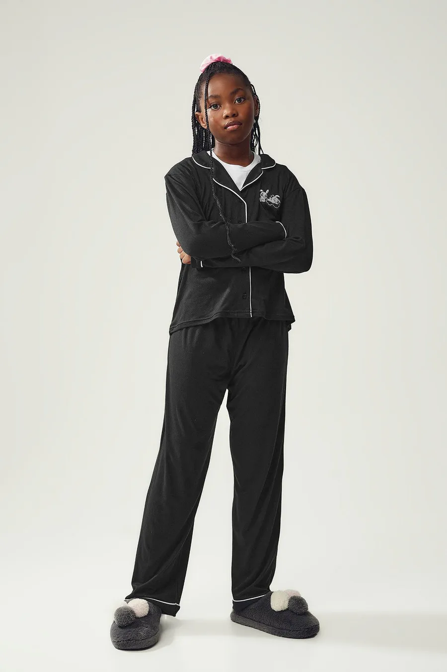Pijama em poliéster · Menina · Preto
