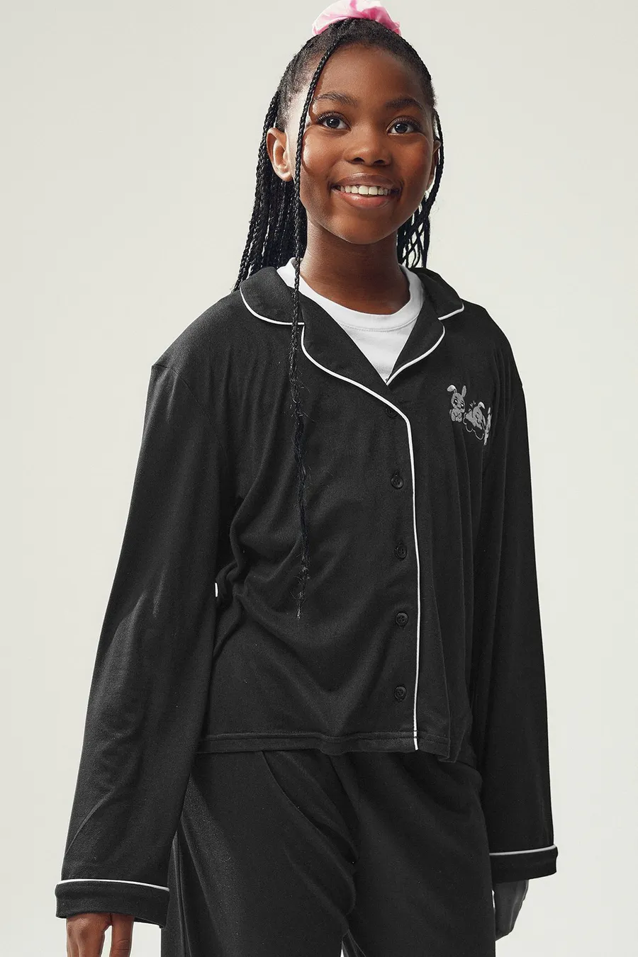 Pijama em poliéster · Menina · Preto