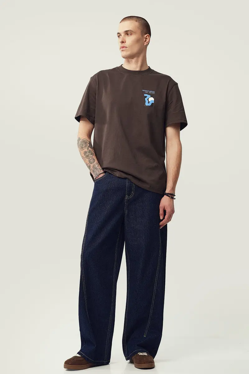 Calças de ganga Rigid Baggy · Homem