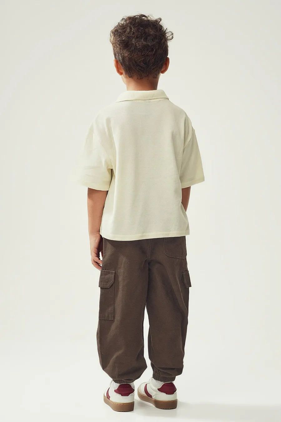 Calças jogger em algodão · Menino · Castanho