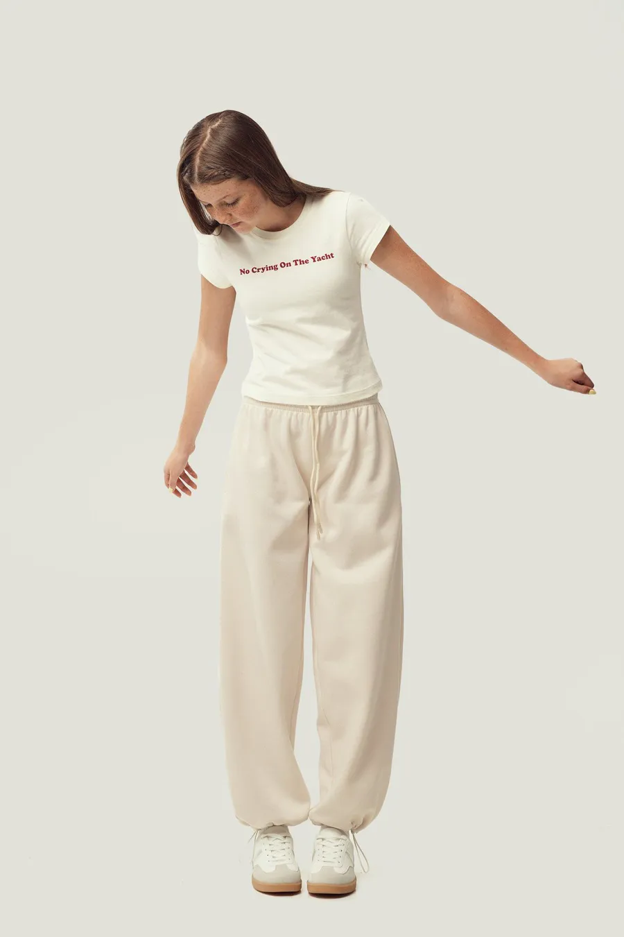 Calças jogger Baggy Boyfriend · Menina · Branco Sujo