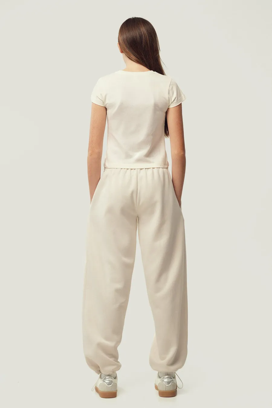 Calças jogger Baggy Boyfriend · Menina · Branco Sujo