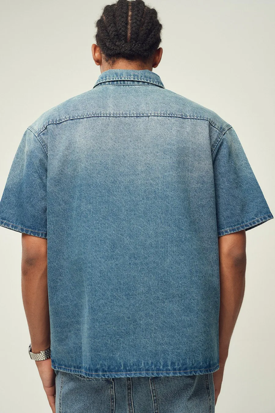 Camisa largo de ganga · Homem