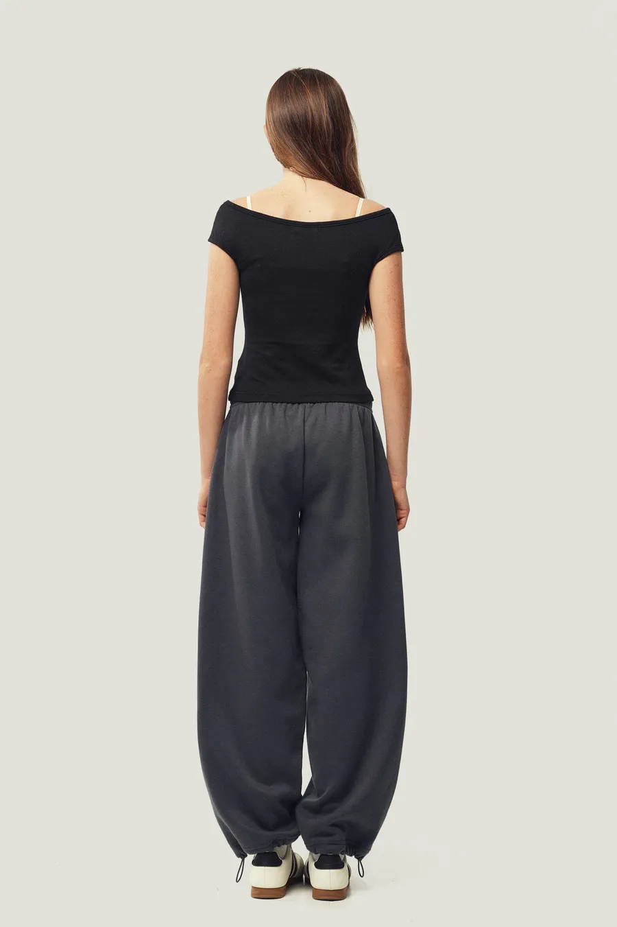 Calças jogger Baggy Boyfriend · Menina · Creme