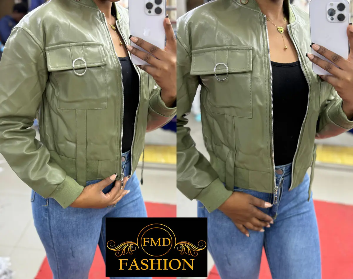 Jaqueta de Couro Feminina Estilo Militar - Edição Especial