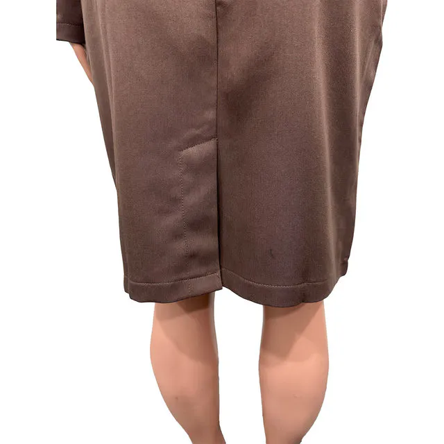 Terno Blazer Feminino e Saia Lápis Elegante · Castanho