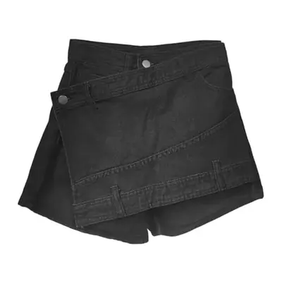 Skort Jeans Feminino Cintura Alta Estilo Coreano