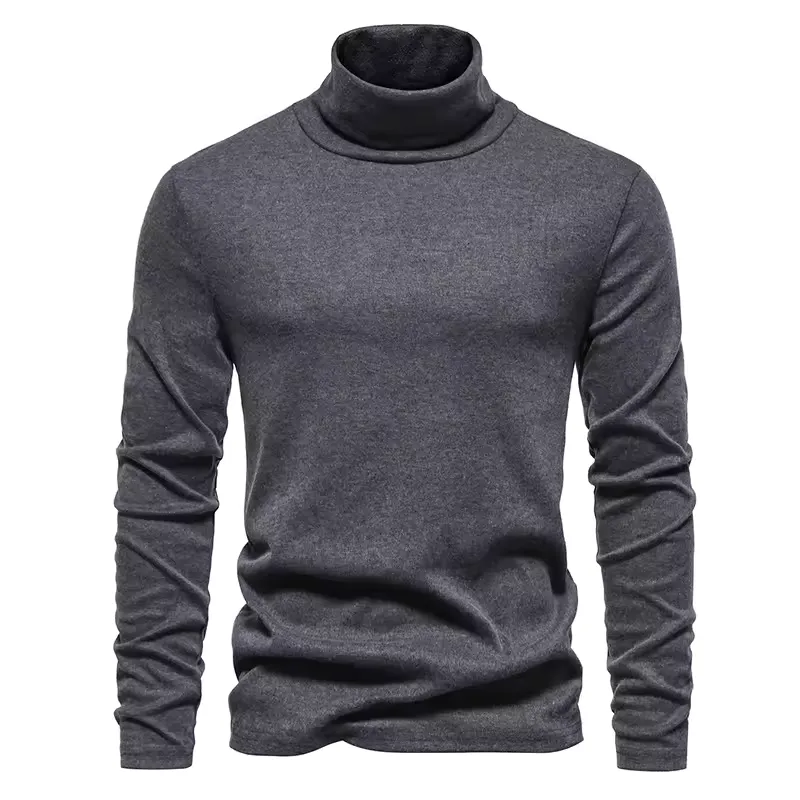 Pull Masculino de Col Rolê – Estilo e Conforto para o Inverno · Cinzento