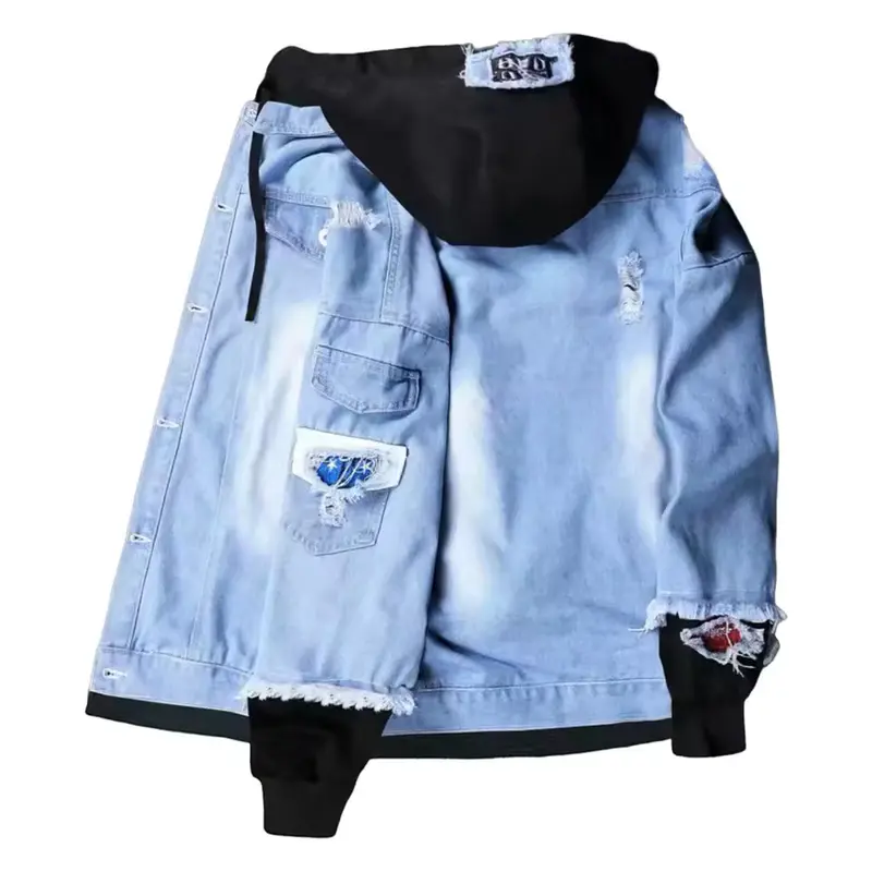 Jaqueta Jeans Masculina Urban Hood – Preto · Preto / Azul
