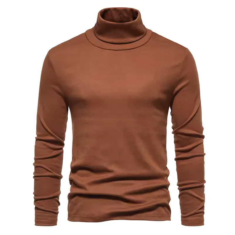 Pull Masculino de Col Rolê – Estilo e Conforto para o Inverno · Castanho